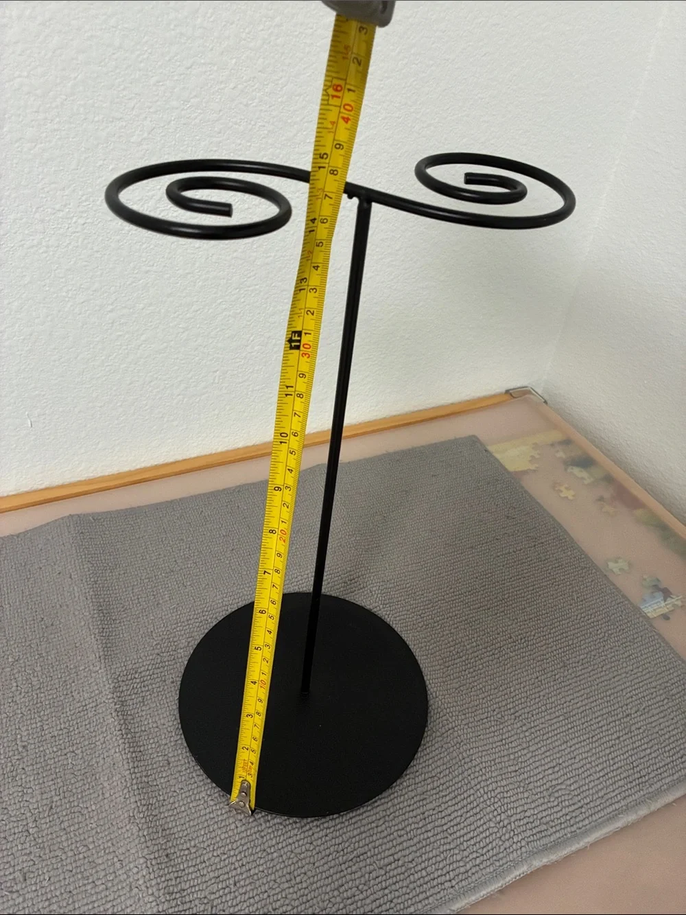 Black Metal Double Spiral Jewelry Stand - Unbranded